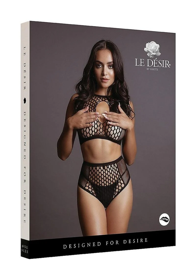 Le Désir Duo Net Keyhole Bra Set - One Size - Image 14