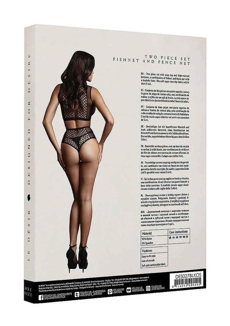 Le Désir Duo Net Keyhole Bra Set - One Size - Image 15