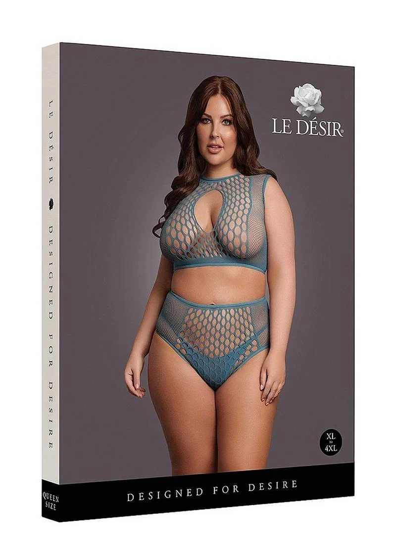 Le Désir Duo Net Keyhole Bra Set - One Size - Image 18