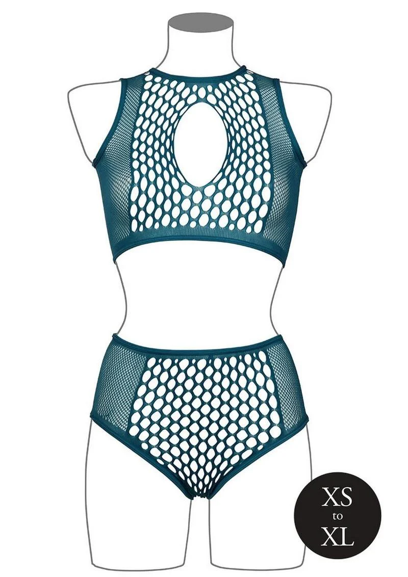 Le Désir Duo Net Keyhole Bra Set - One Size - Image 2