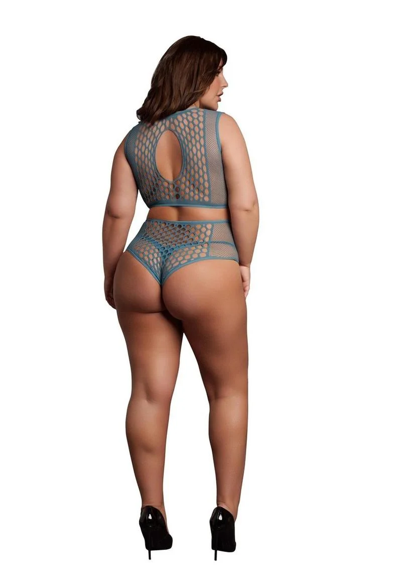 Le Désir Duo Net Keyhole Bra Set - One Size - Image 7