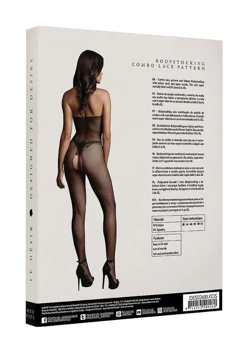 Le Désir Fishnet and Lace Bodystocking - Image 13