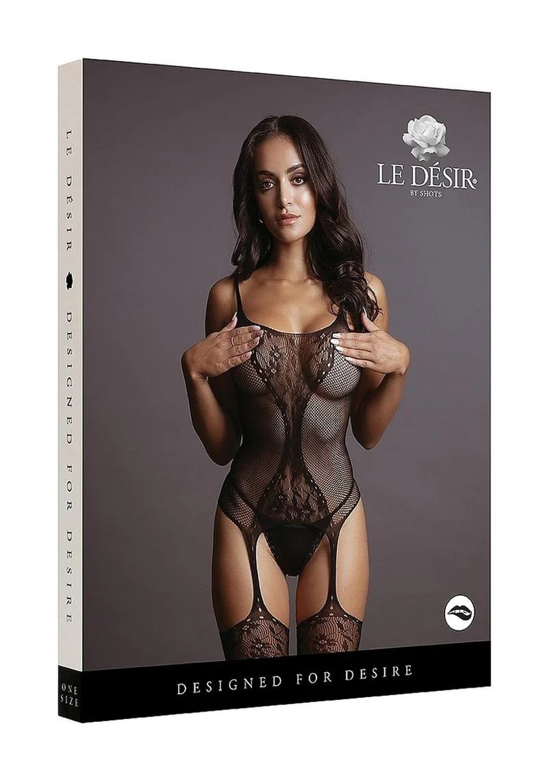 Le Désir Fishnet and Lace Bodystocking - Image 14
