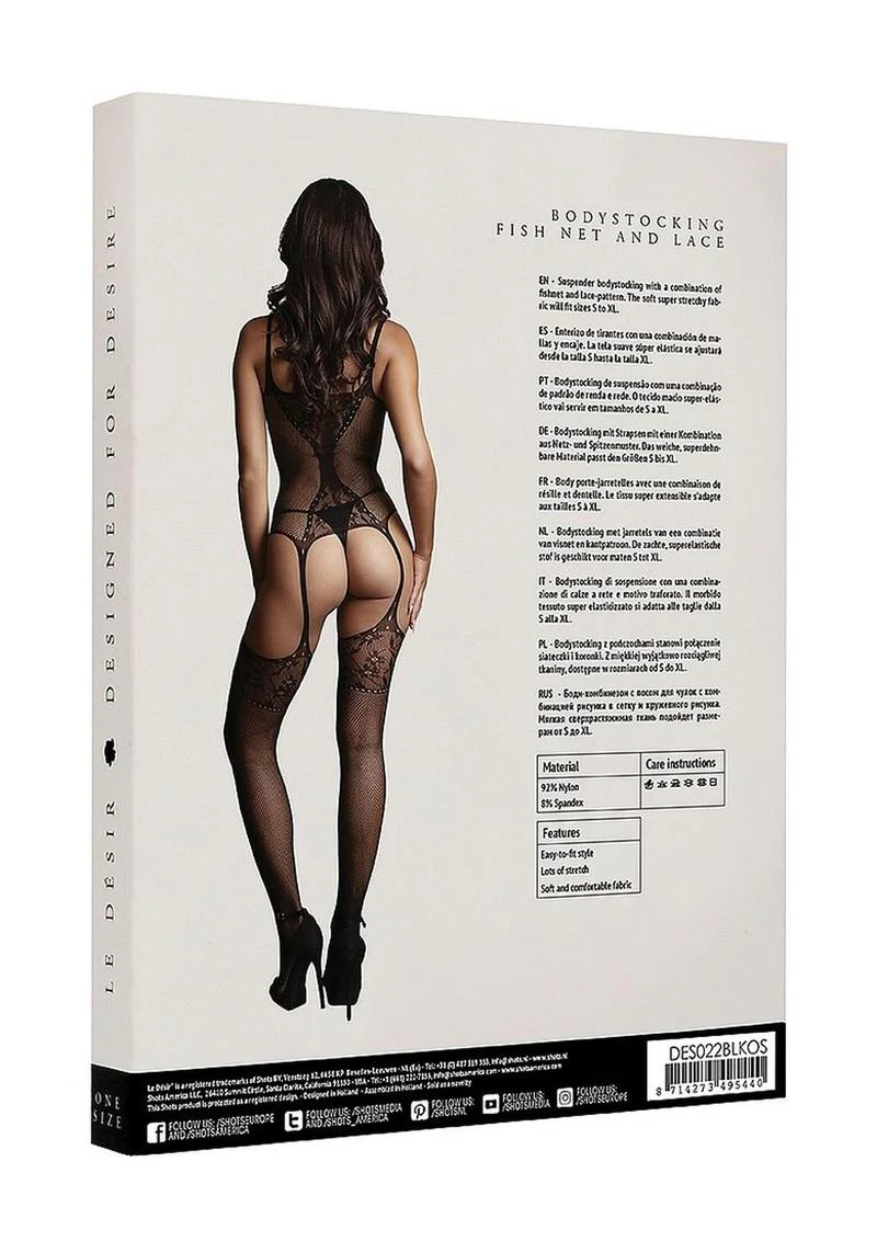 Le Désir Fishnet and Lace Bodystocking - Image 15