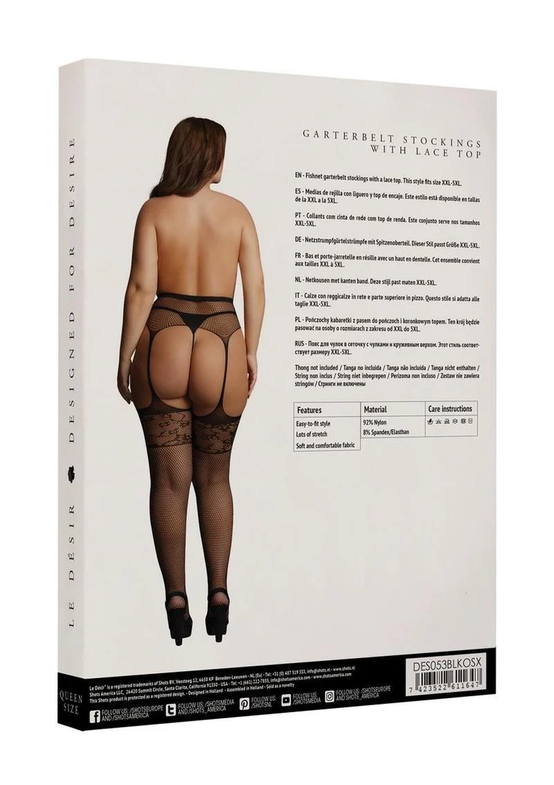 Le Desir Garterbelt Stockings with Lace Top - Image 3
