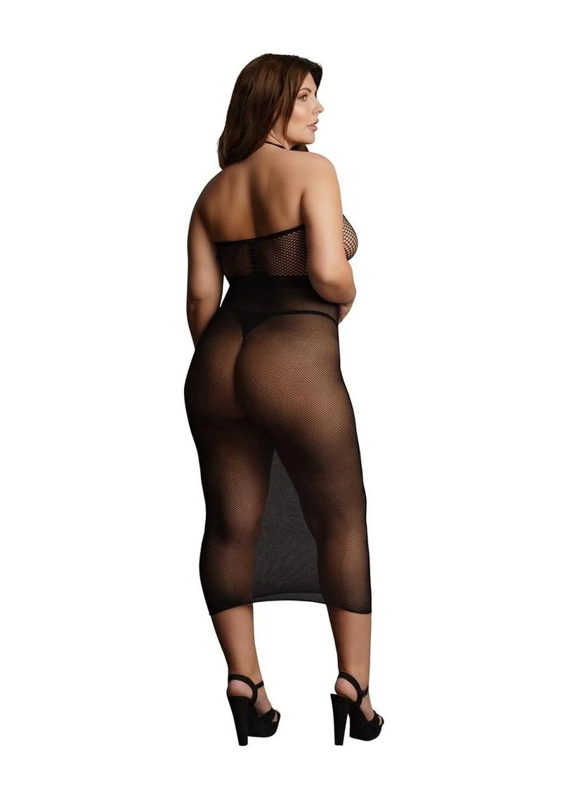 Le Désir High Neck Fishnet Dress - Image 2
