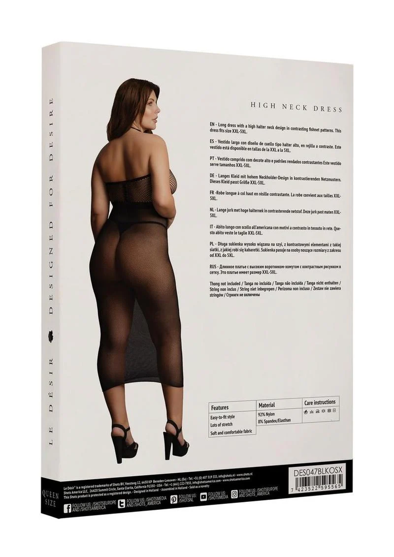 Le Désir High Neck Fishnet Dress - Image 3