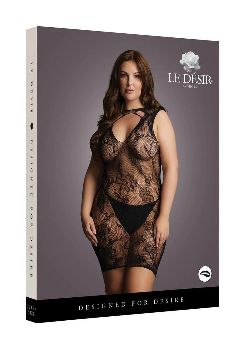 Le Désir High Neck Lace Mini Dress - Image 4