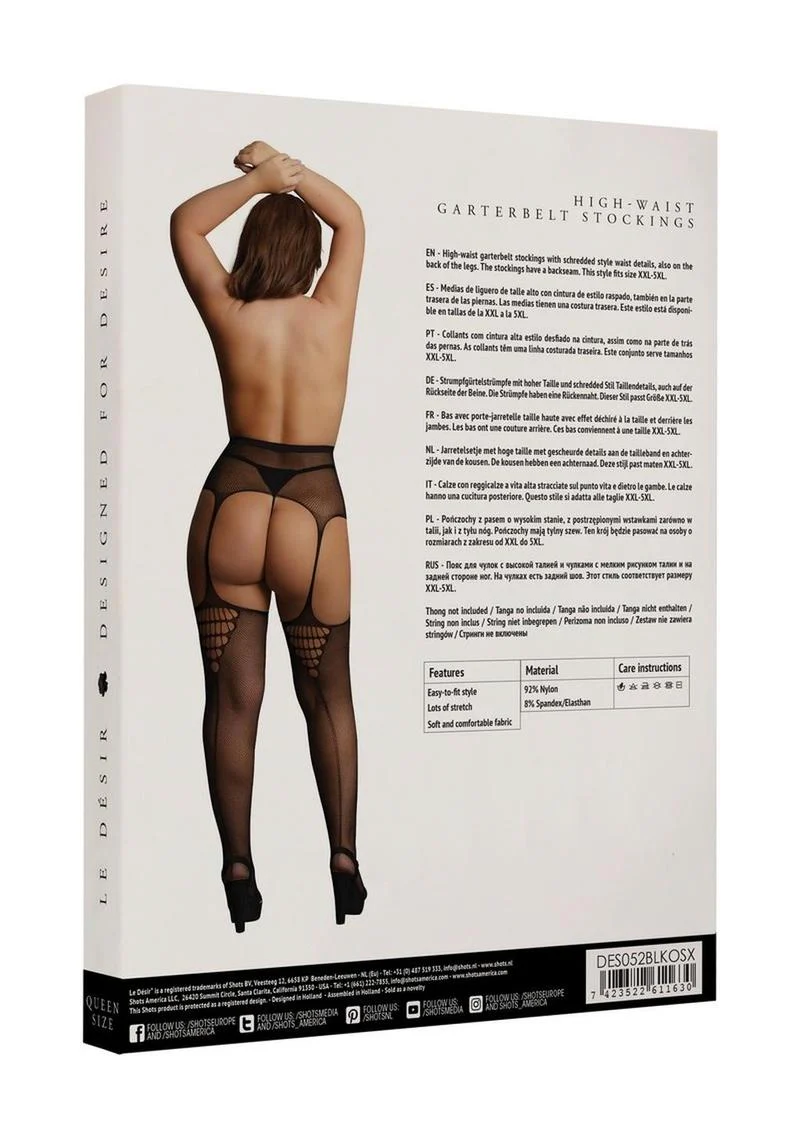 Le Desir High-Waist Garterbelt Stockings - Image 3