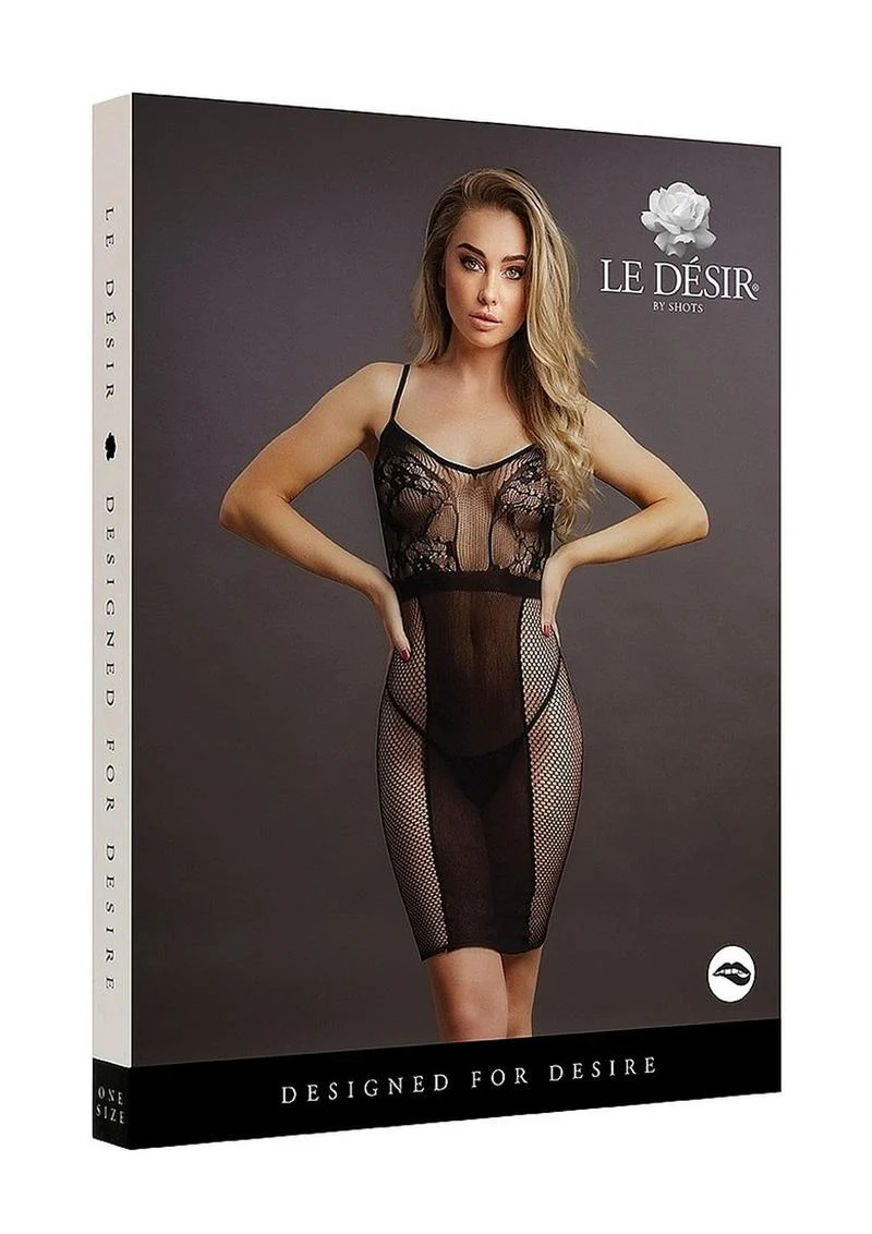 Le Désir Knee Fishnet Dress With Length Lace - Image 3