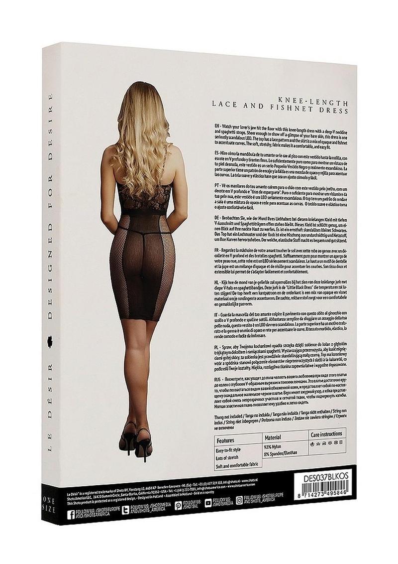 Le Désir Knee Fishnet Dress With Length Lace - Image 4