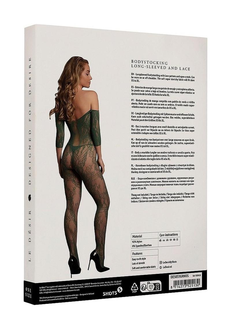 Le Désir Lace Long-Sleeved Bodystocking - Image 6
