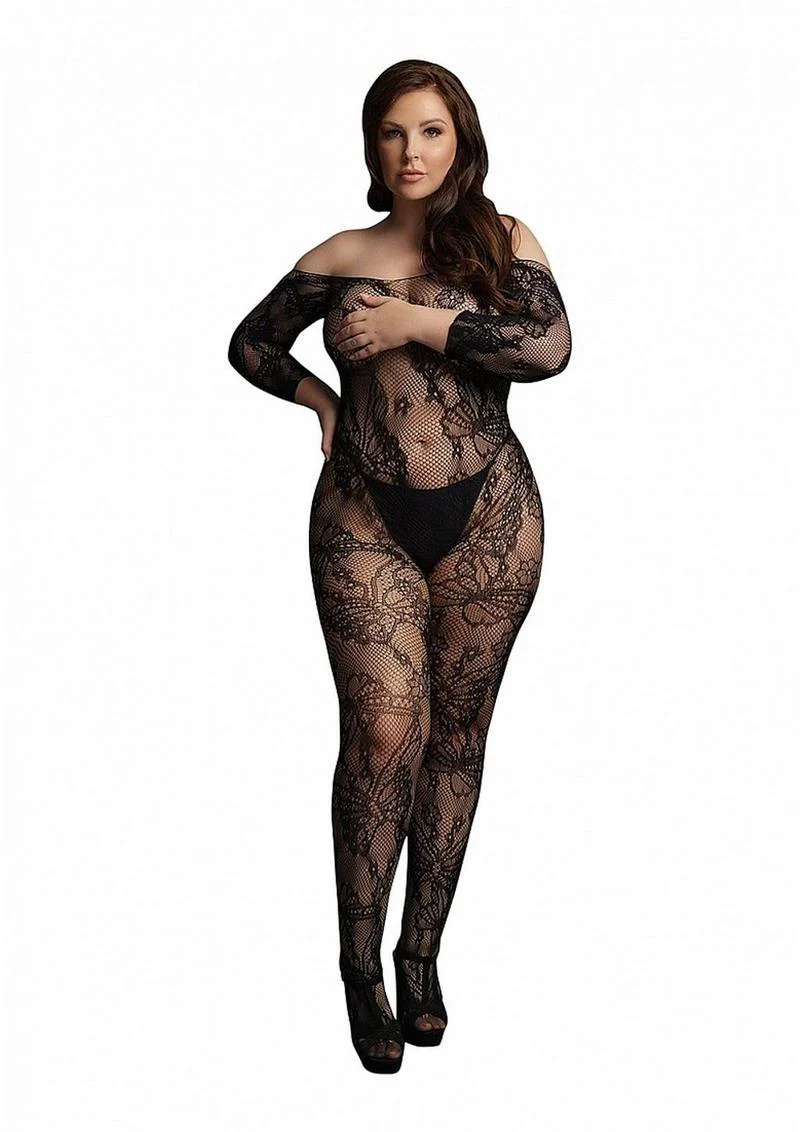 Le Desir Lace Sleeved Bodystocking - Image 3