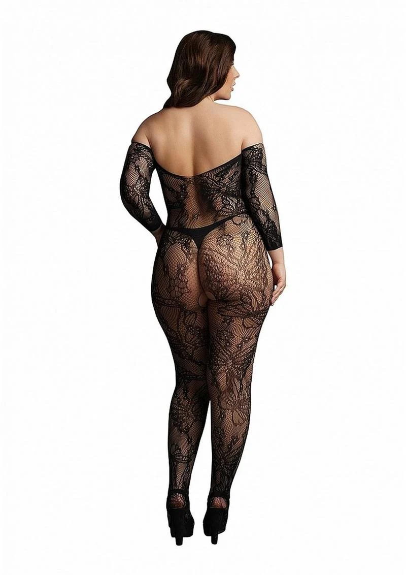Le Desir Lace Sleeved Bodystocking - Image 4