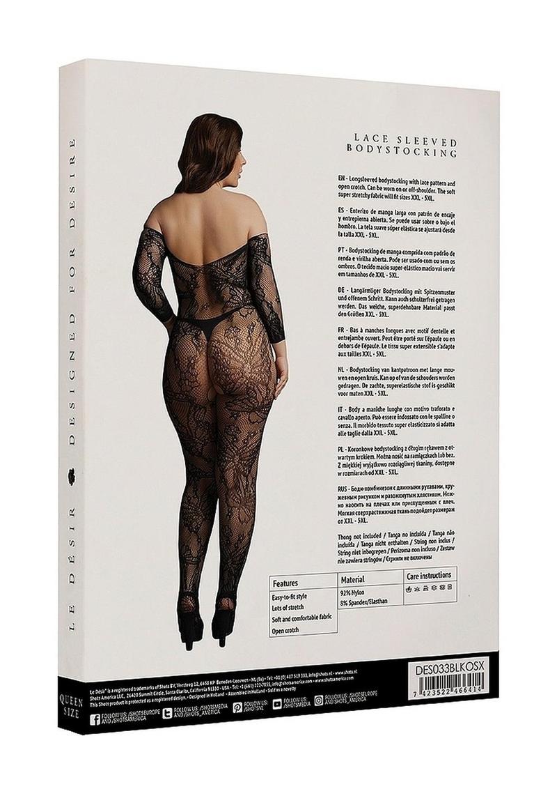 Le Desir Lace Sleeved Bodystocking - Image 8