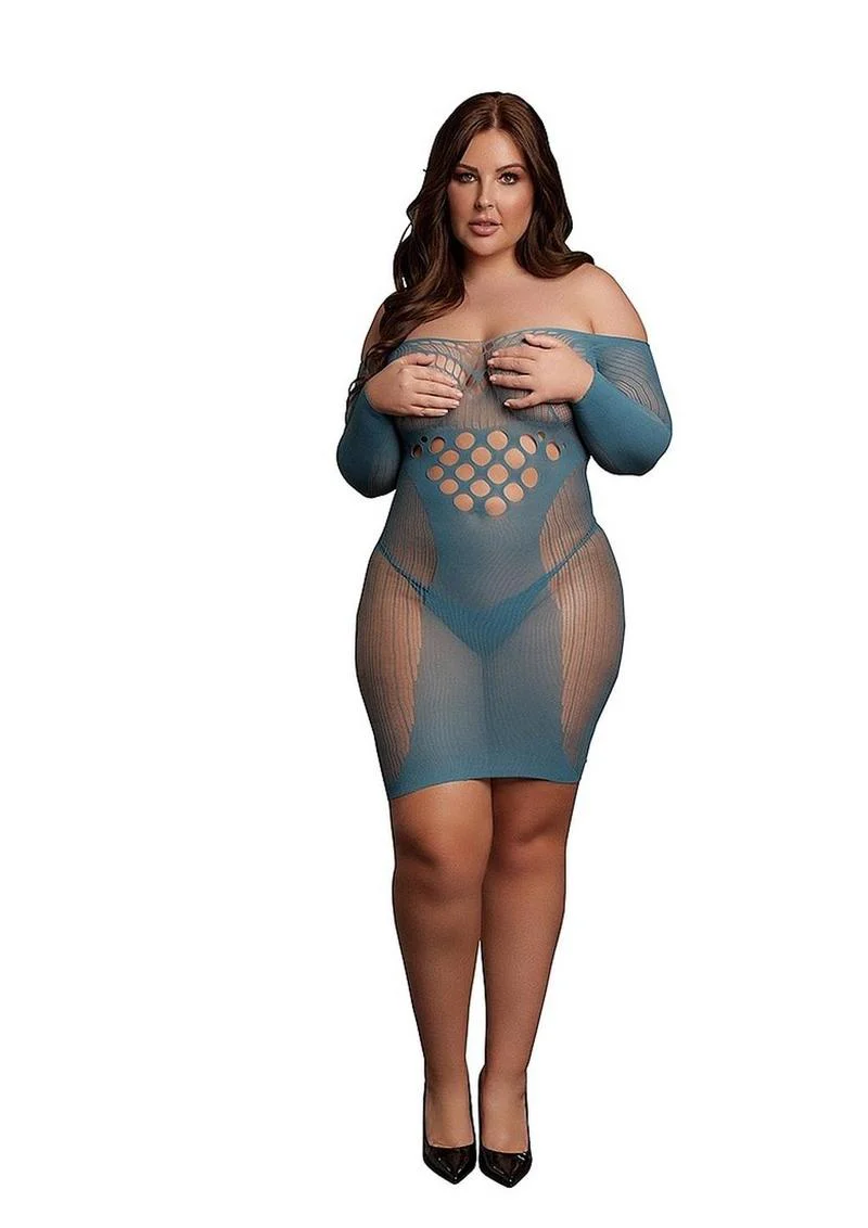 Le Désir Long Sleeved Net Mini Dress - One Size - Image 3