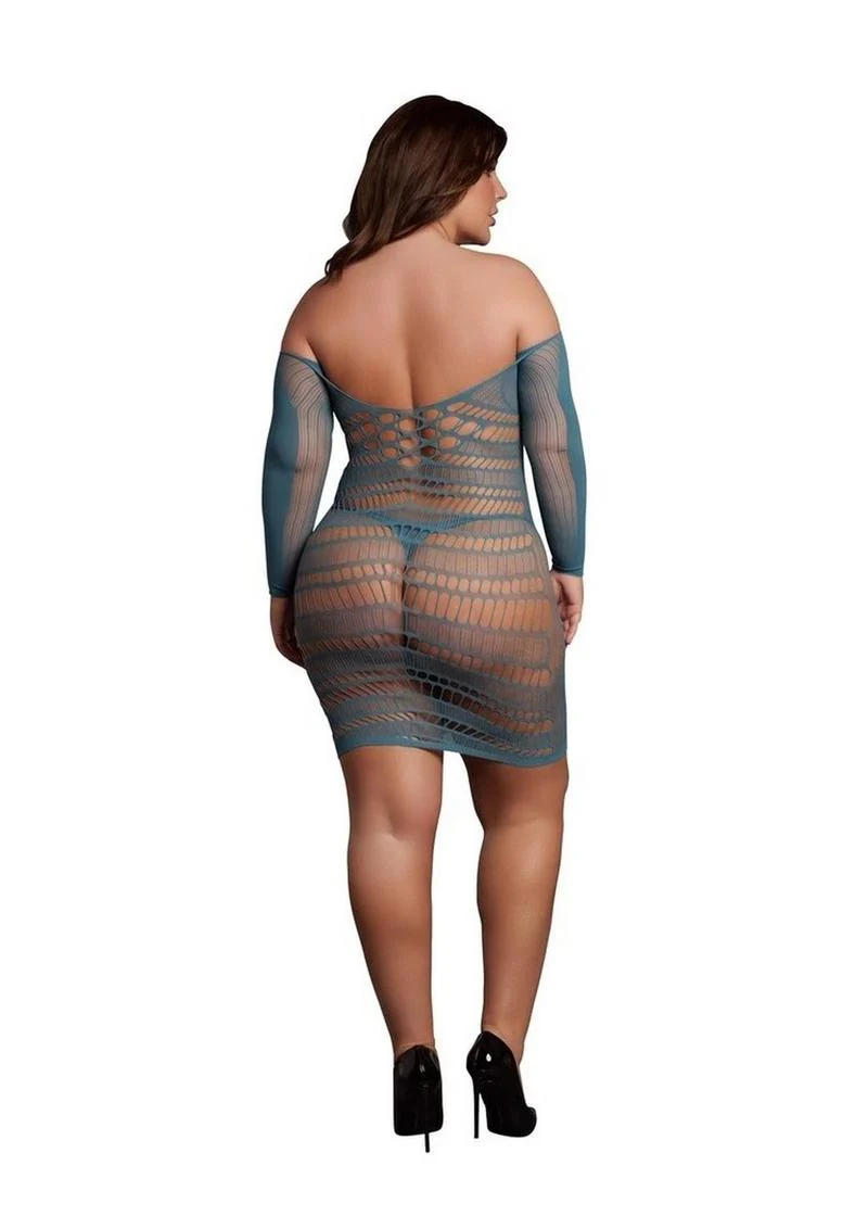 Le Désir Long Sleeved Net Mini Dress - One Size - Image 4