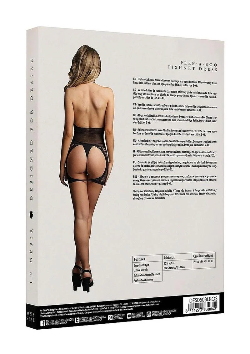 Le Désir Peek A-Boo Fishnet Dress Alluring Open - Image 3