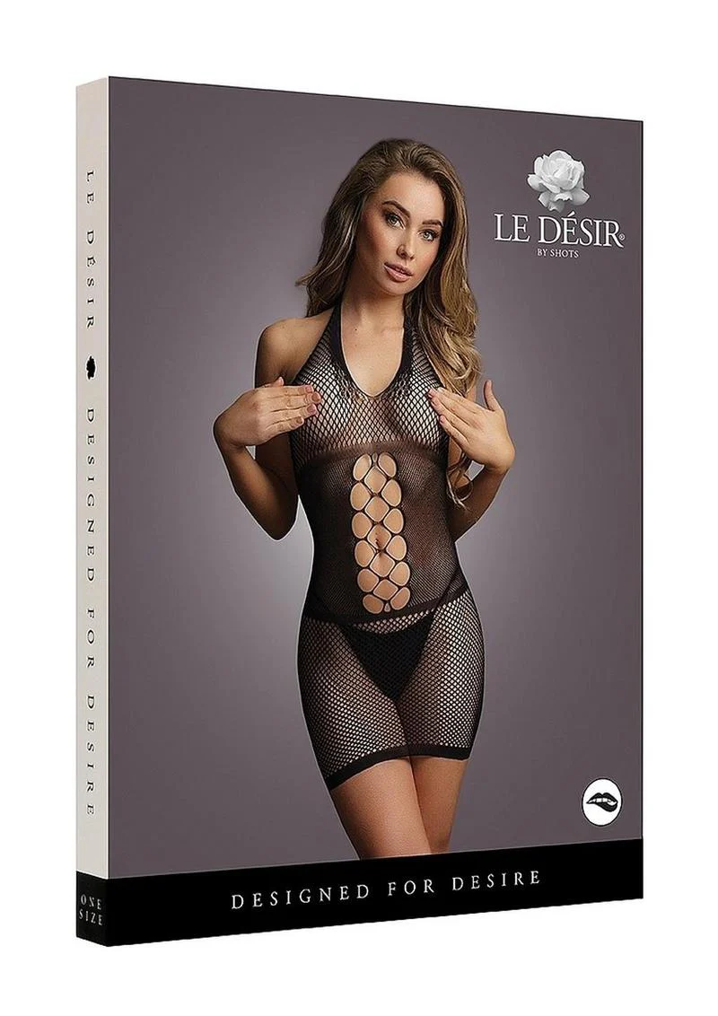 Le Désir Peek A-Boo Fishnet Dress Alluring Open - Image 4