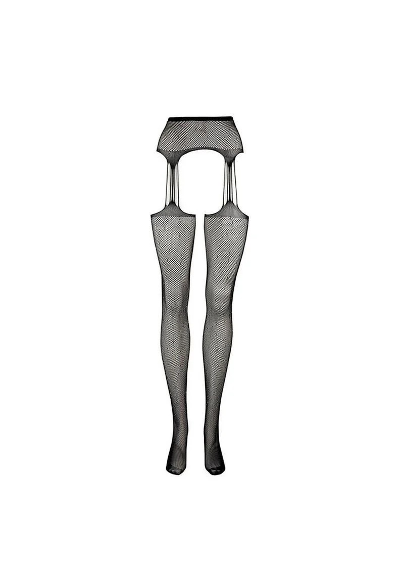 Le Désir Rhinestone Suspender Pantyhose One Size - Image 5