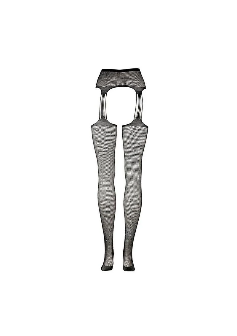 Le Désir Rhinestone Suspender Pantyhose One Size - Image 6