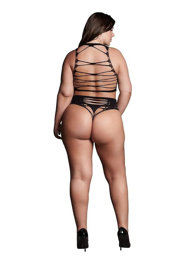Le Désir Shade Helike XLV Two-Piece Set Open Cups Crop Top And Panty - Image 4