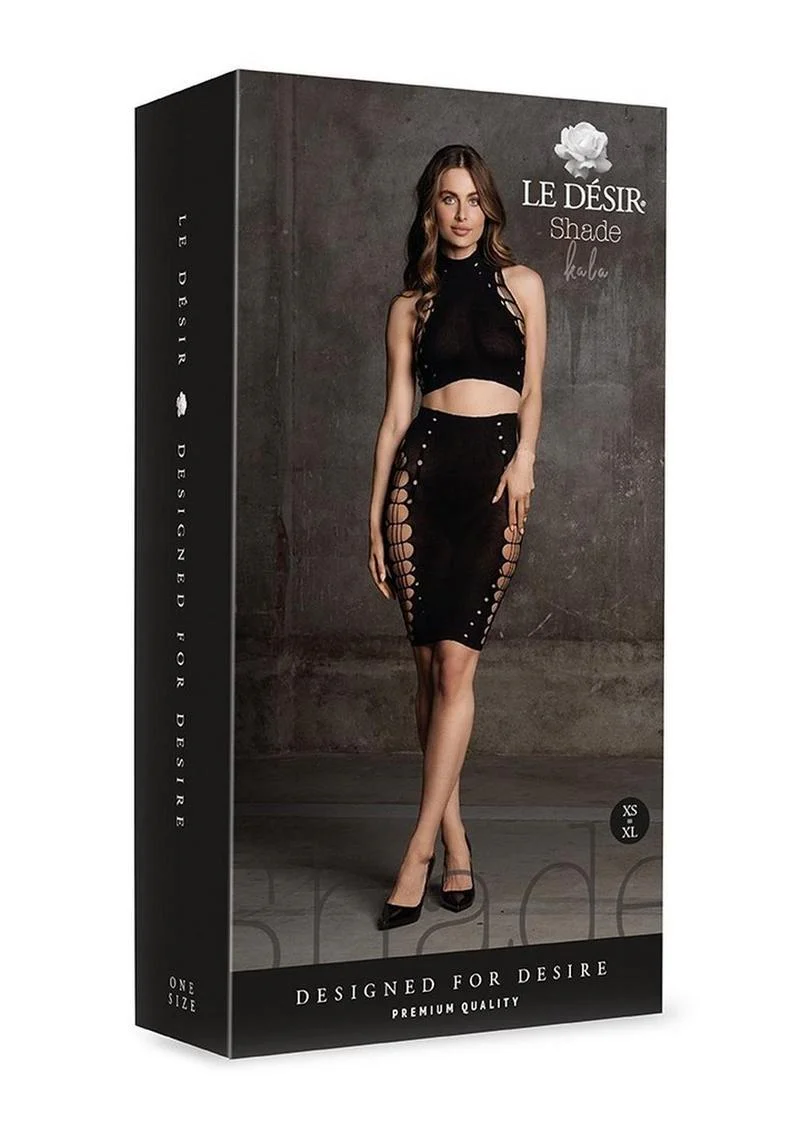 Le Désir Shade Kala Two-Piece Turtleneck Crop Top And Skirt Set - Image 5