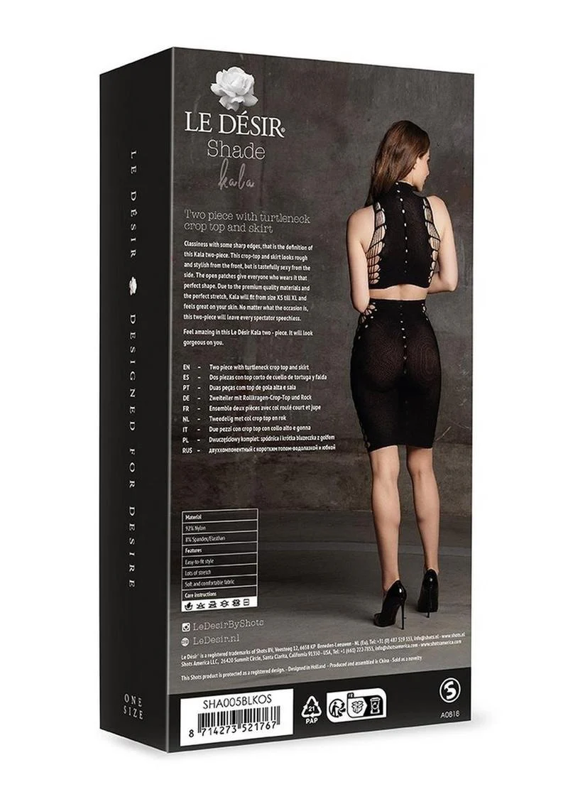 Le Désir Shade Kala Two-Piece Turtleneck Crop Top And Skirt Set - Image 6