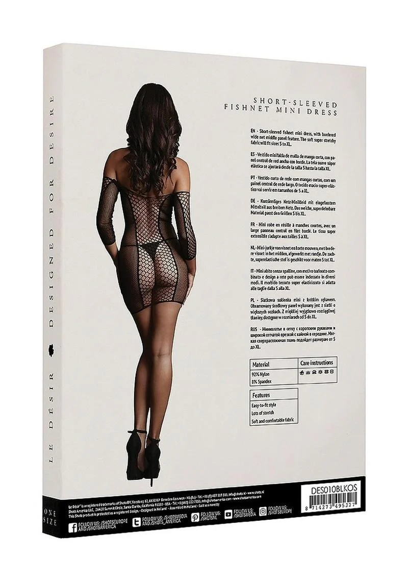 Le Désir Short With Sleeved Fishnet Mini Dress - Image 6