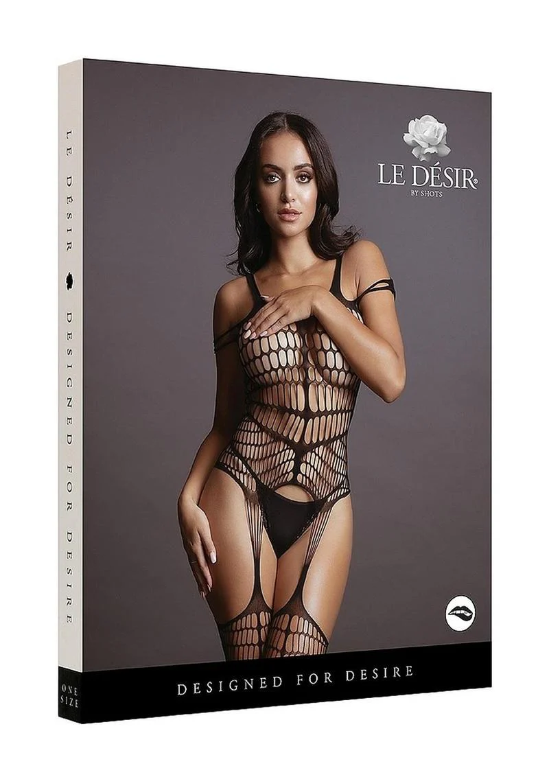 Le Desir Shredded Bodystocking - Black - Image 4