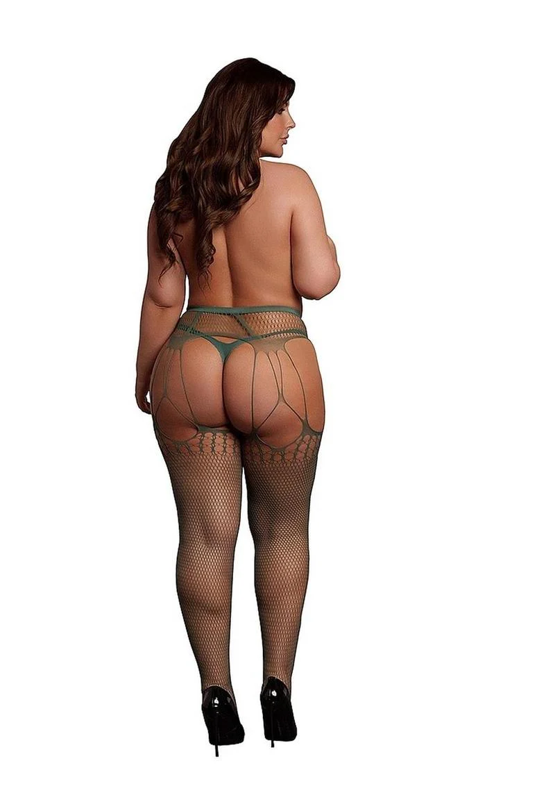 Le Désir Shredded Suspender Pantyhose One Size - Image 14