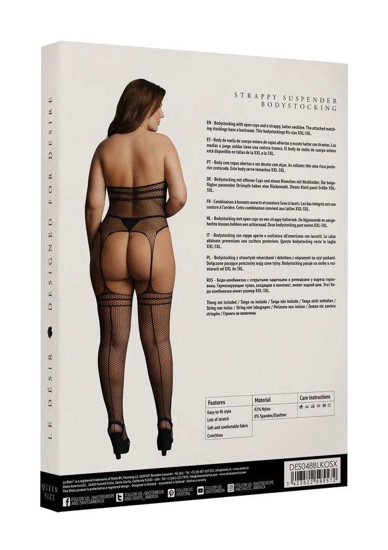 Le Désir Strappy Suspender Bodystocking Queen Size by Shots - Image 3