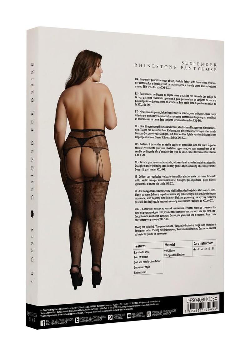 Le Desir Suspender Rhinestone Pantyhose Fishnet Lingerie - Image 7