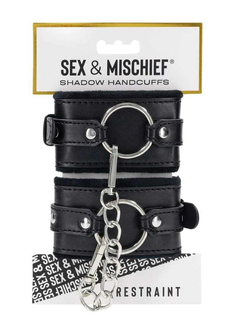 Leather Shadow Handcuffs with Chain For Sex - Image 4