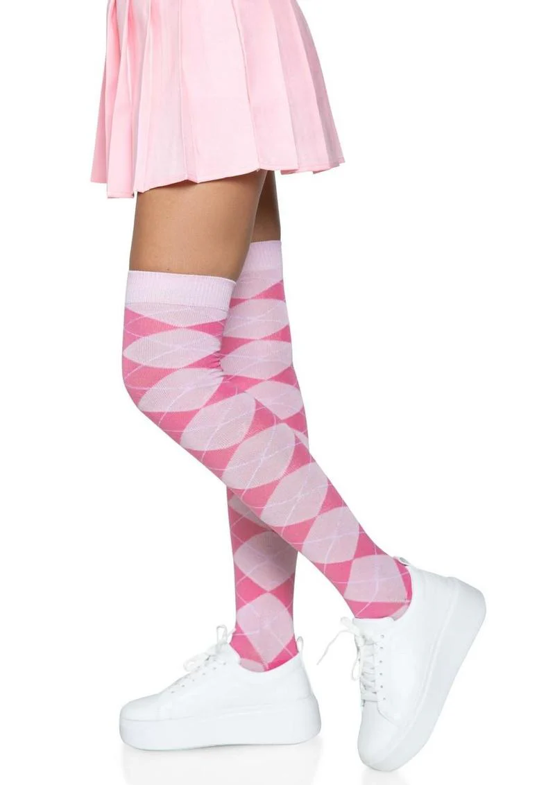 Leg Avenue Argyle Knit Over The Knee Socks - Image 12