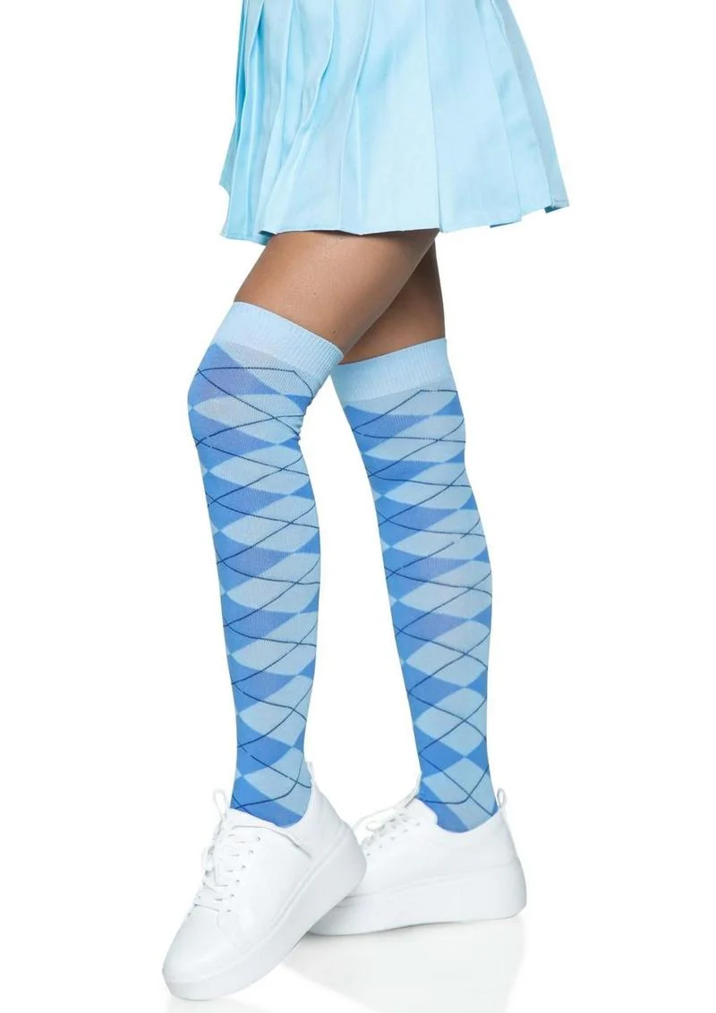 Leg Avenue Argyle Knit Over The Knee Socks - Image 3
