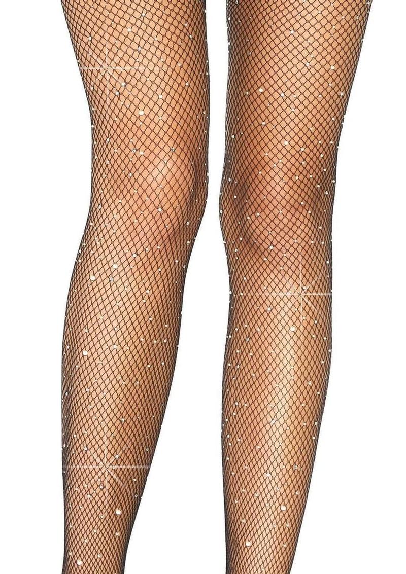 Leg Avenue Crystallized Fishnet Suspender Pantyhose - Image 3