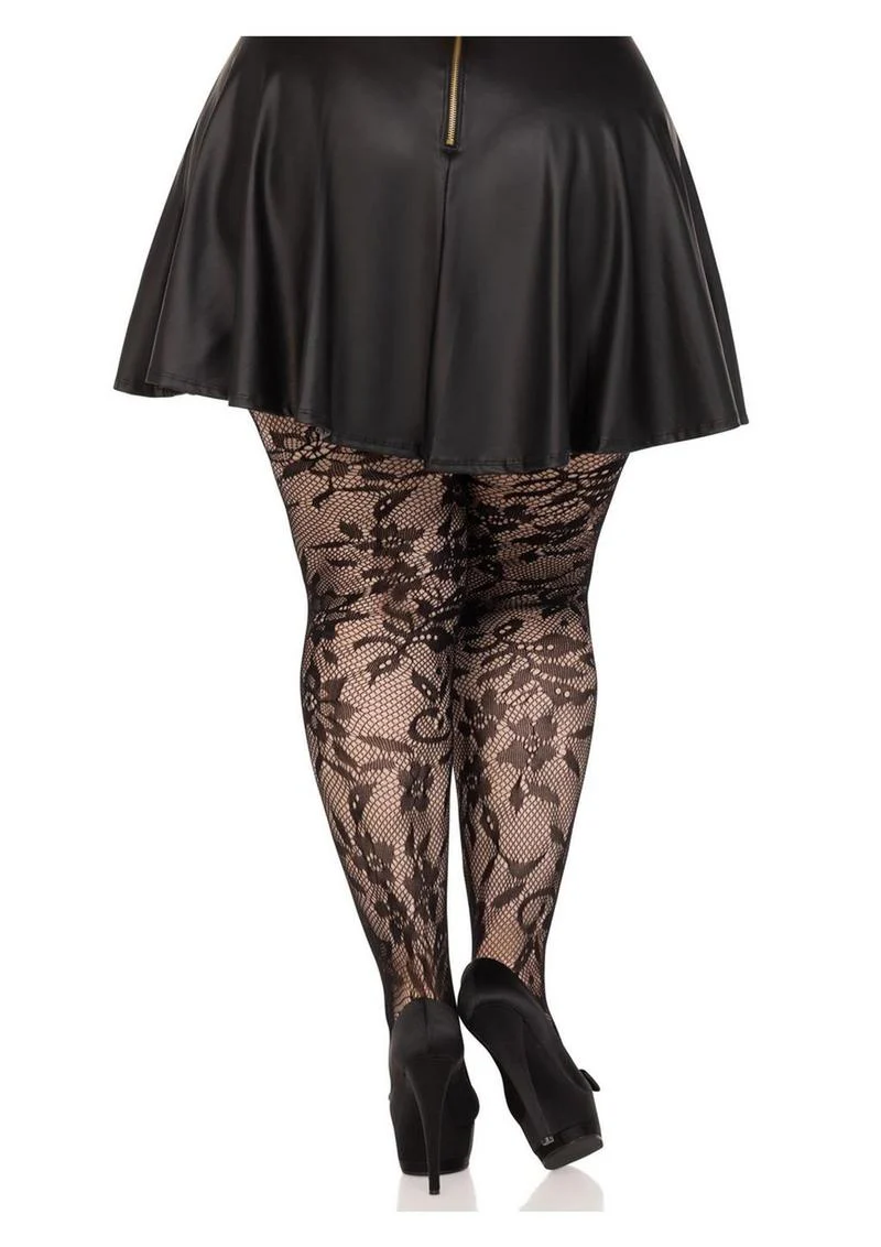 Leg Avenue Floral Lace Tights For Comfortable Fit - Image 3