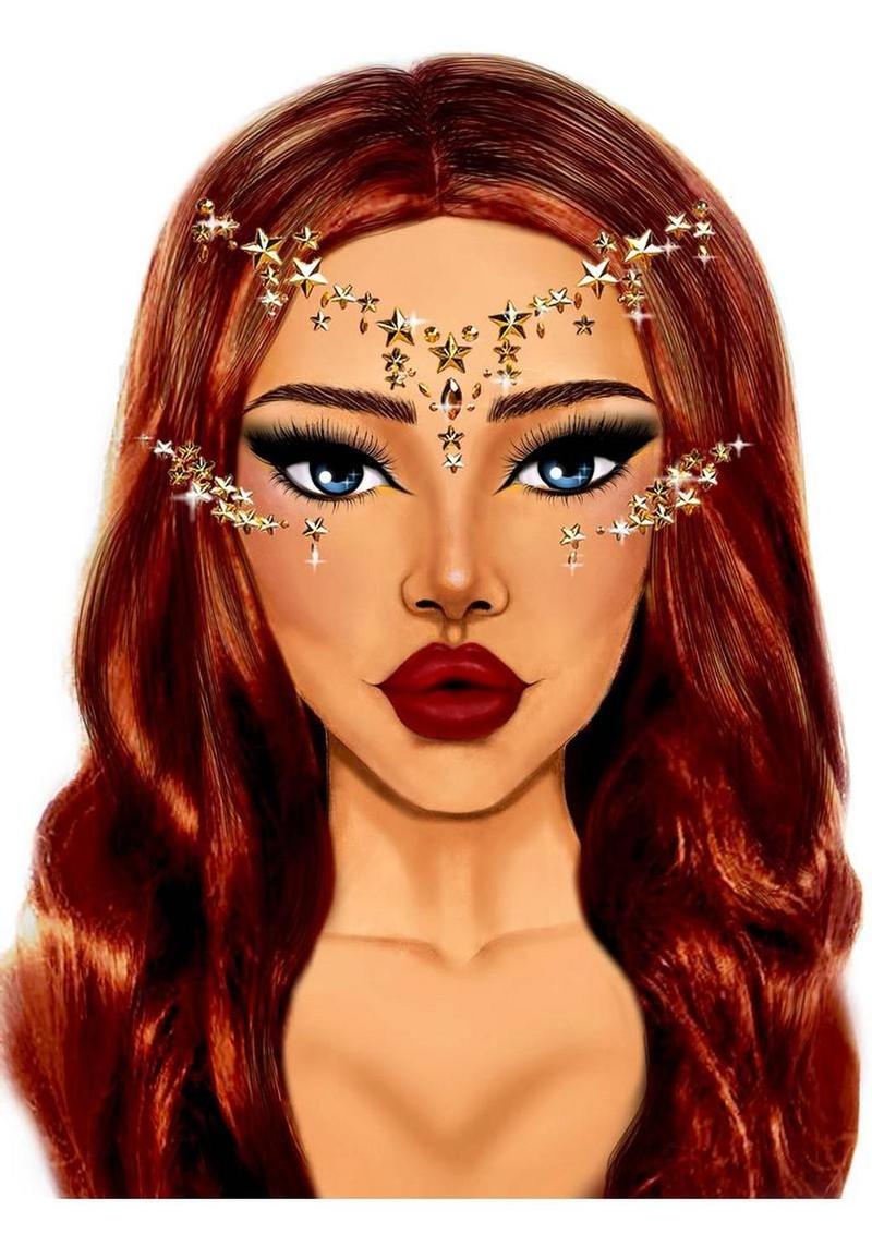 Leg Avenue Gold Star Sign Face Jewels Sticker - Image 2
