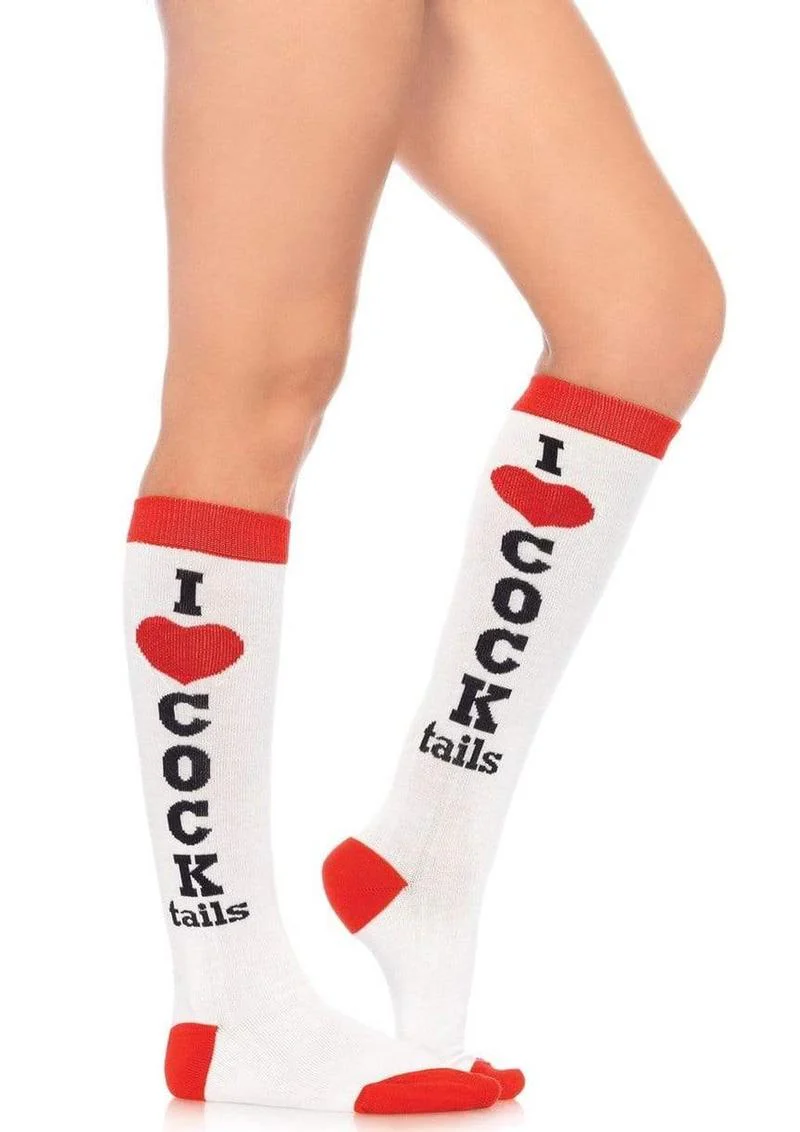 Leg Avenue I Love Cocktails Knee High Socks - Image 2