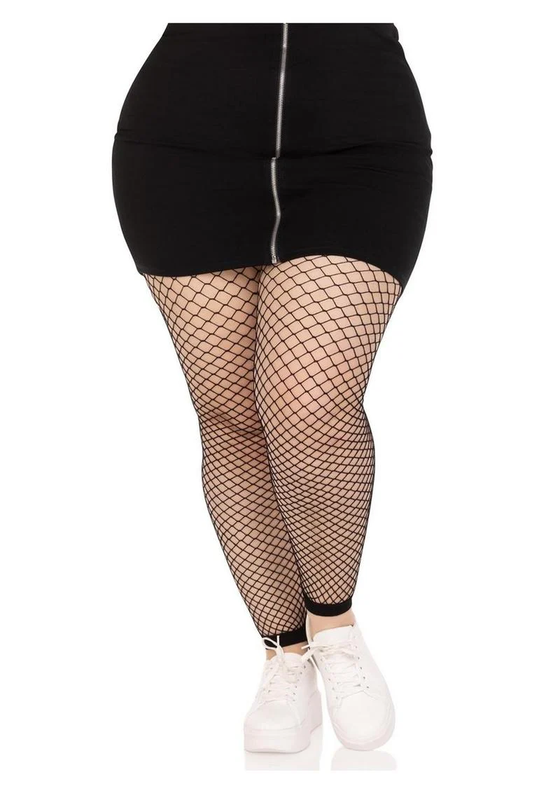 Leg Avenue Industrial Net Footless Tights - 1x-2x - Image 4