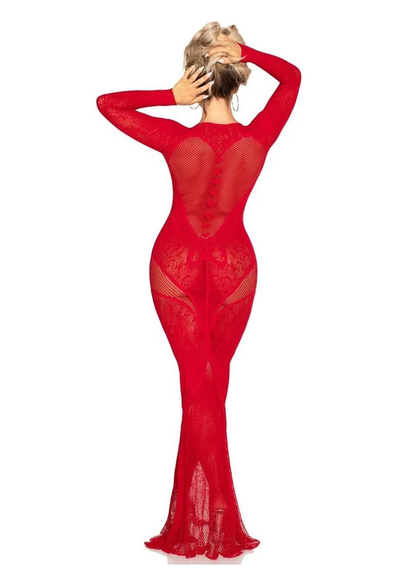 Leg Avenue Lace and Net Body Con Gown - Image 7