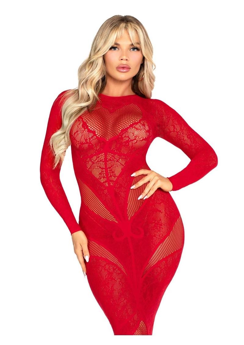 Leg Avenue Lace and Net Body Con Gown - Image 8