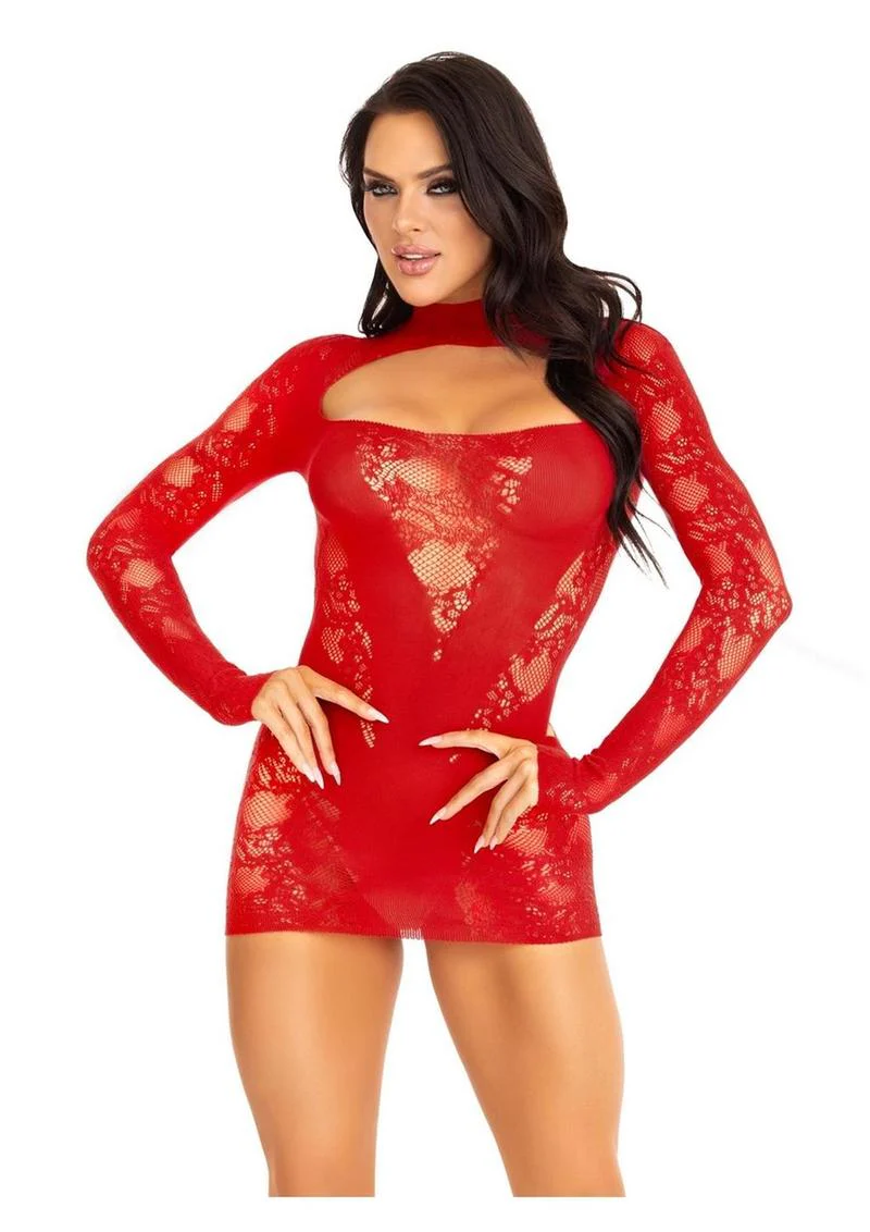 Leg Avenue Lace Keyhole Mini Dress