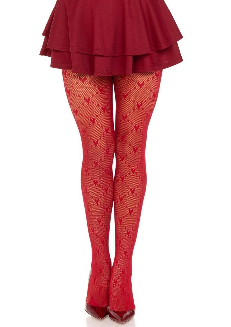 Leg Avenue Love Struck Heart Net Tights - Image 4