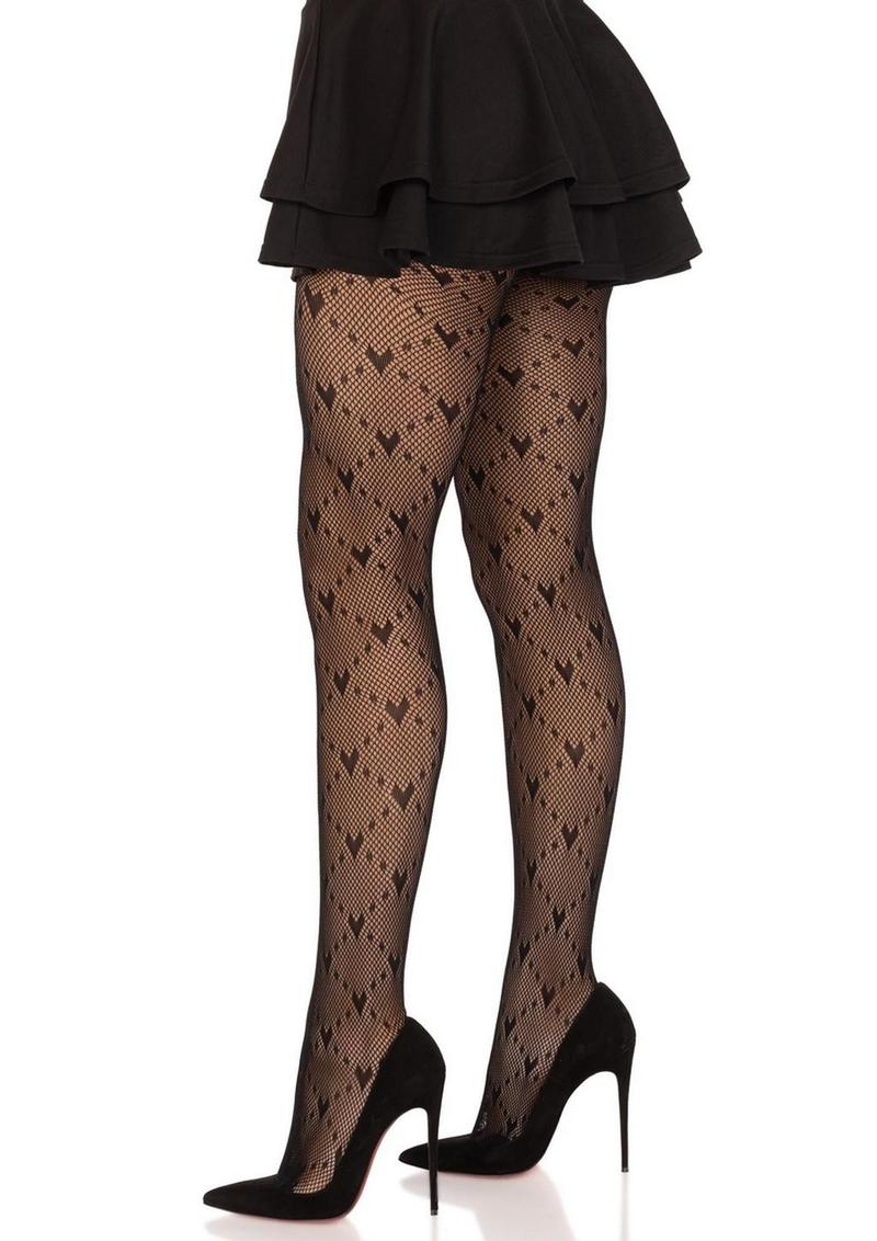 Leg Avenue Love Struck Heart Net Tights - Image 8