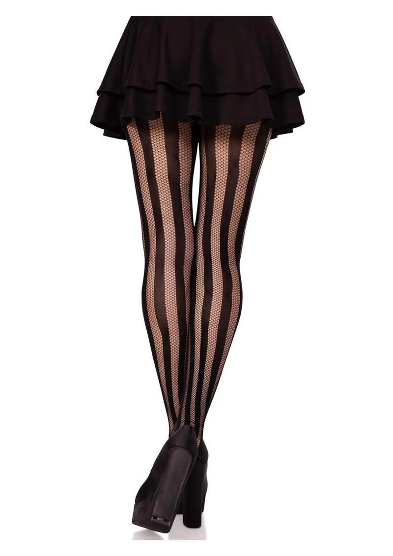 Leg Avenue Net and Opaque Striped Tights - Image 3