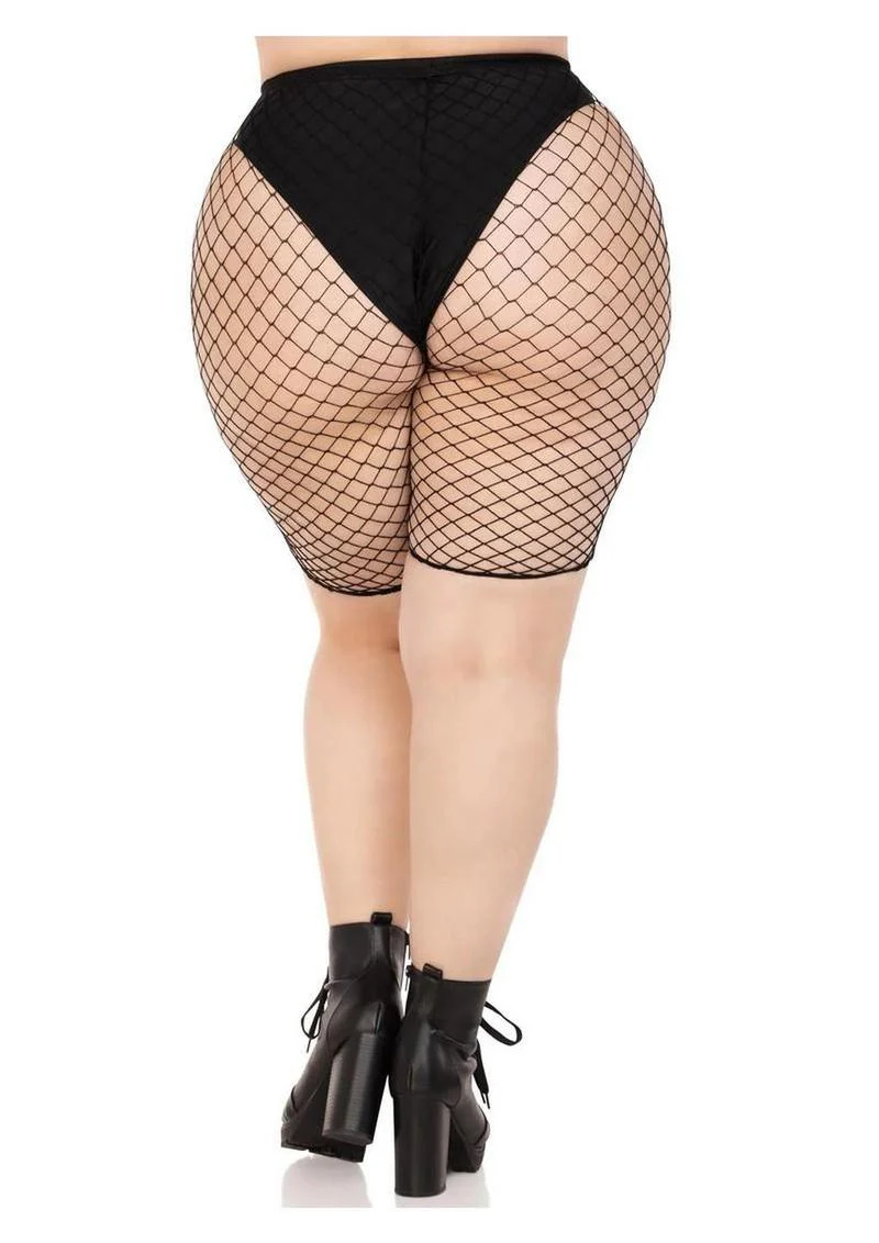Leg Avenue Plus Size Industrial Net Biker Shorts - 1x-2x - Image 2