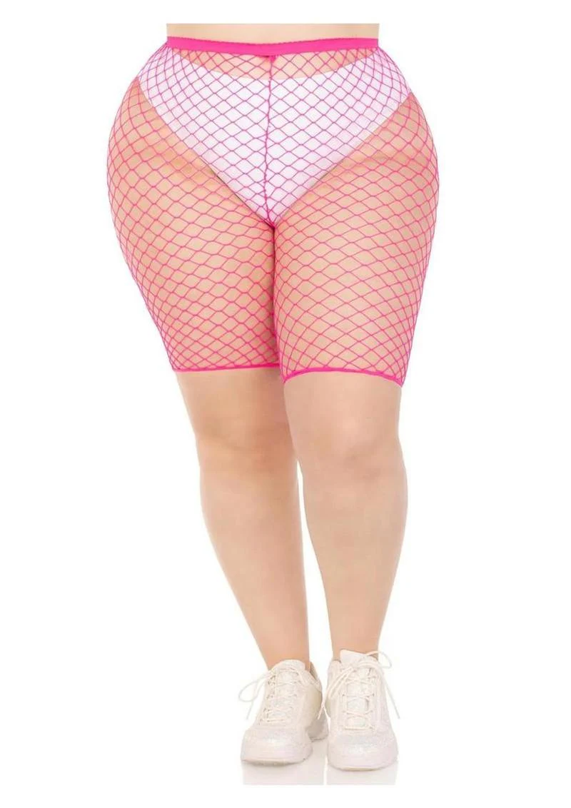 Leg Avenue Plus Size Industrial Net Biker Shorts - 1x-2x - Image 4