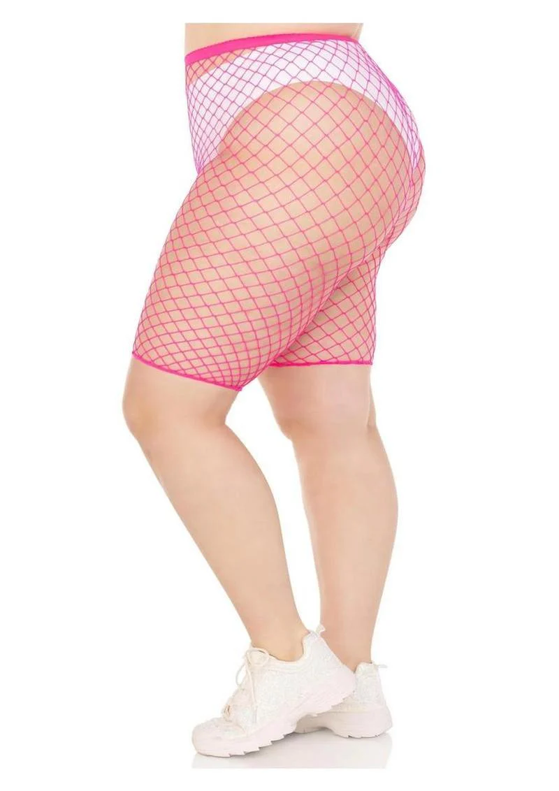 Leg Avenue Plus Size Industrial Net Biker Shorts - 1x-2x - Image 6
